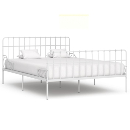 Estructura cama con somier sin colchón metal blanco 200x200 cm