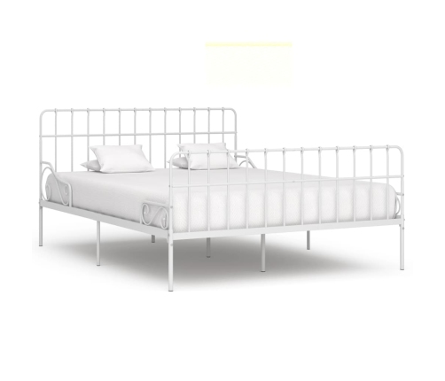 Estructura cama con somier sin colchón metal blanco 200x200 cm
