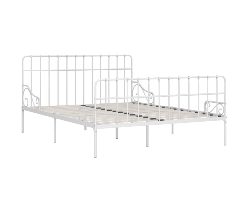 Estructura cama con somier sin colchón metal blanco 200x200 cm