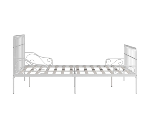 Estructura cama con somier sin colchón metal blanco 200x200 cm