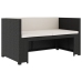 Set muebles de jardín 5 piezas y cojines ratán sintético negro