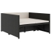 Set muebles de jardín 5 piezas y cojines ratán sintético negro