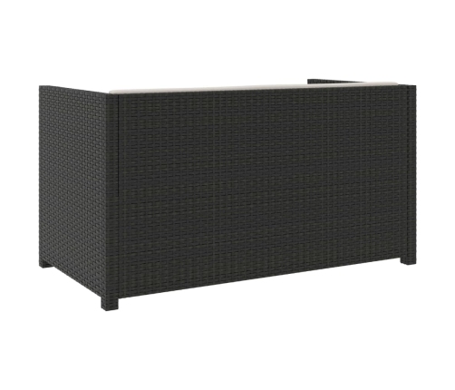 Set muebles de jardín 5 piezas y cojines ratán sintético negro