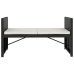 Set muebles de jardín 5 piezas y cojines ratán sintético negro