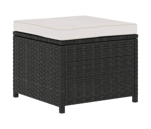 Set muebles de jardín 5 piezas y cojines ratán sintético negro