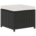 Set muebles de jardín 5 piezas y cojines ratán sintético negro