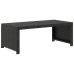 Set muebles de jardín 5 piezas y cojines ratán sintético negro