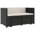Set muebles de jardín 5 piezas y cojines ratán sintético negro