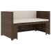 Set muebles de jardín 5 piezas y cojines ratán sintético marrón
