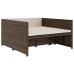 Set muebles de jardín 5 piezas y cojines ratán sintético marrón