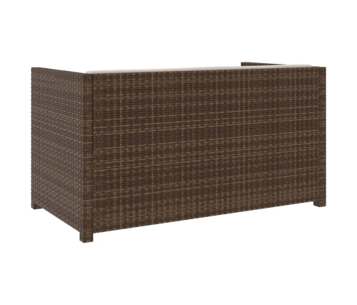 Set muebles de jardín 5 piezas y cojines ratán sintético marrón