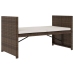 Set muebles de jardín 5 piezas y cojines ratán sintético marrón