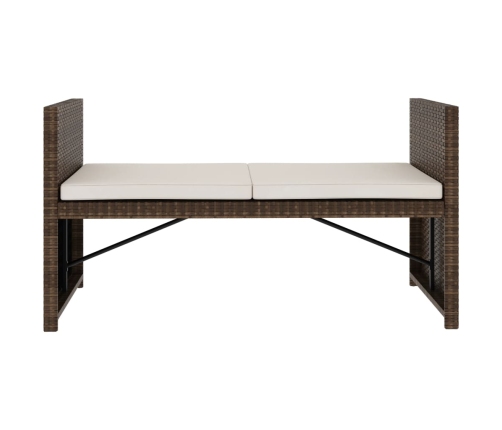 Set muebles de jardín 5 piezas y cojines ratán sintético marrón