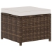 Set muebles de jardín 5 piezas y cojines ratán sintético marrón