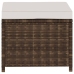 Set muebles de jardín 5 piezas y cojines ratán sintético marrón