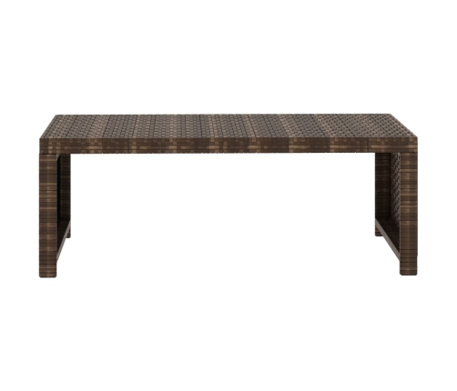 Set muebles de jardín 5 piezas y cojines ratán sintético marrón