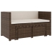 Set muebles de jardín 5 piezas y cojines ratán sintético marrón