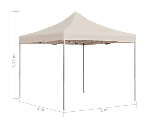 Carpa plegable profesional de aluminio color crema 2x2 m
