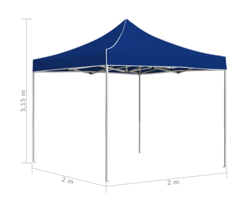 Carpa plegable profesional de aluminio azul 2x2 m