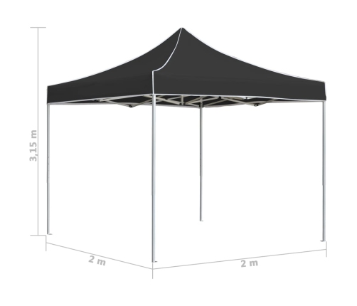 Carpa plegable profesional de aluminio gris antracita 2x2 m