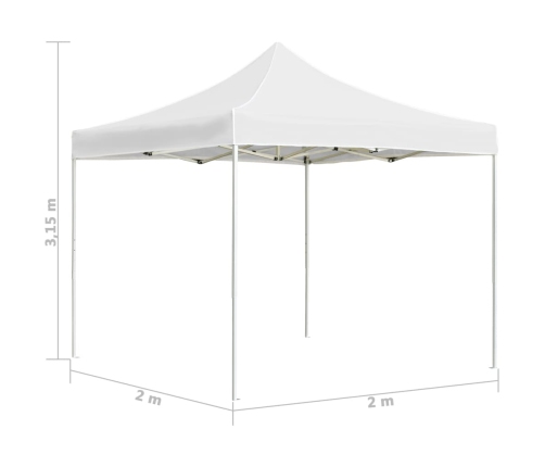 Carpa plegable profesional de aluminio blanco 2x2 m