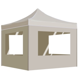 Carpa plegable profesional paredes aluminio color crema 2x2 m