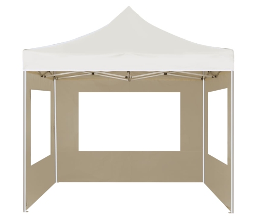 Carpa plegable profesional paredes aluminio color crema 2x2 m