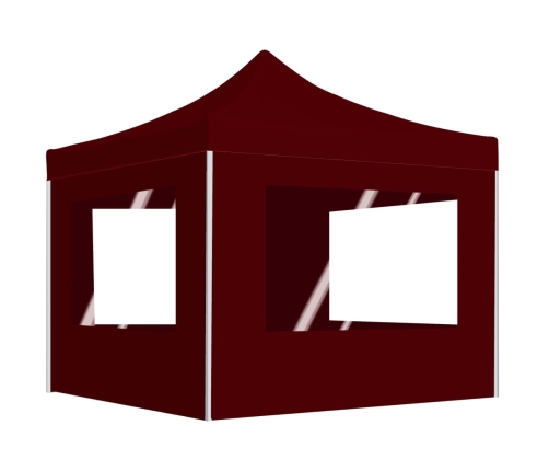 Carpa plegable profesional paredes aluminio color burdeos 2x2 m