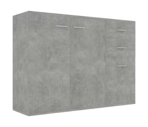 Aparador de madera contrachapada gris hormigón 105x30x75 cm