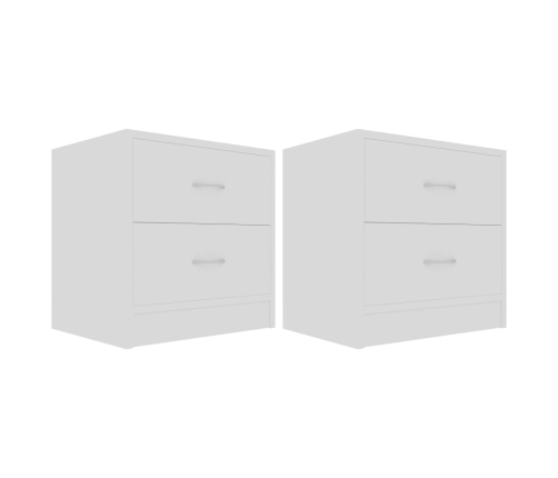 vidaXL Mesitas de noche 2 uds madera contrachapada blanco 40x30x40 cm