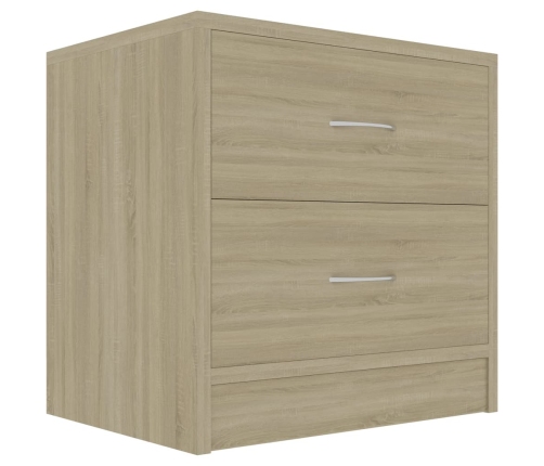 vidaXL Mesita de noche madera contrachapada color roble 40x30x40 cm