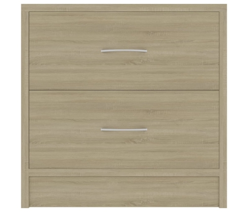 vidaXL Mesita de noche madera contrachapada color roble 40x30x40 cm