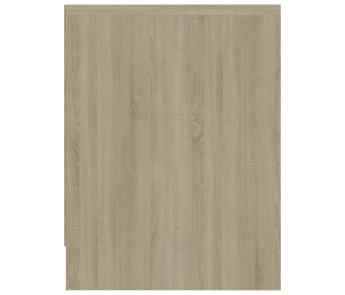 Mesita de noche madera contrachapada blanco roble 40x30x40 cm