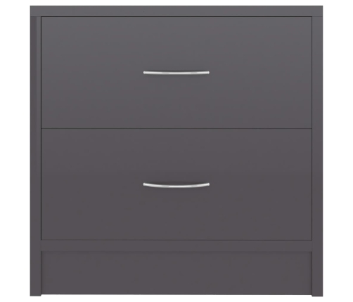 Mesitas de noche 2 uds madera contrachapada gris 40x30x40 cm