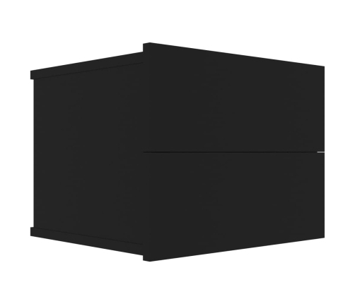 Mesitas de noche 2 uds madera contrachapada negro 40x30x30 cm