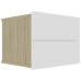 vidaXL Mesita de noche madera contrachapada blanco y roble 40x30x30 cm