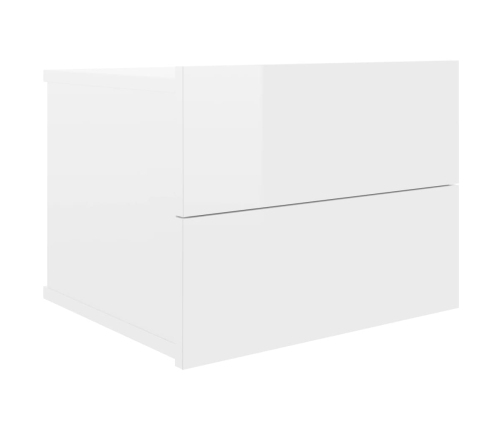 vidaXL Mesita de noche madera contrachapada blanco brillo 40x30x30cm