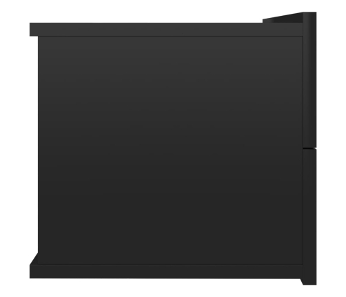 vidaXL Mesita de noche madera contrachapada negro brillo 40x30x30 cm