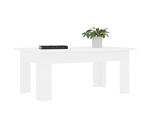 vidaXL Mesa de centro madera contrachapada blanco 100x60x42 cm