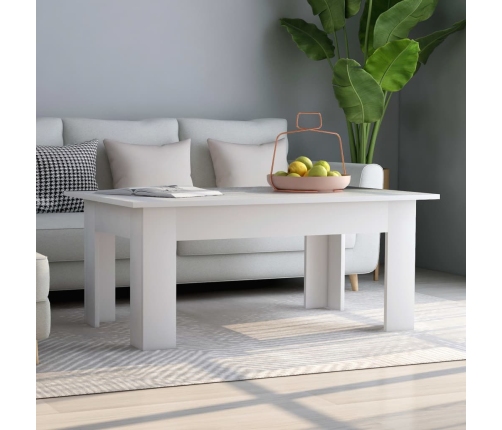 vidaXL Mesa de centro madera contrachapada blanco 100x60x42 cm