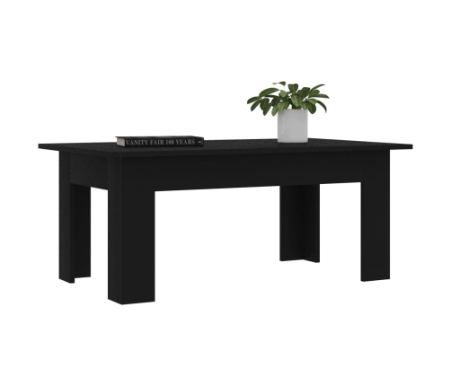 Mesa de centro madera contrachapada negro 100x60x42 cm