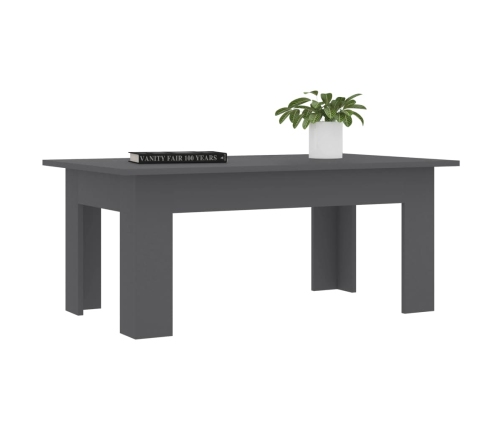 Mesa de centro de madera contrachapada gris 100x60x42 cm