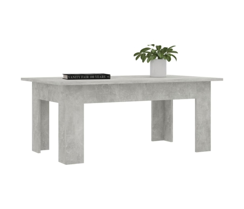 vidaXL Mesa de centro madera contrachapada gris hormigón 100x60x42 cm