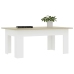 Mesa de centro madera contrachapada blanco y roble 100x60x42 cm