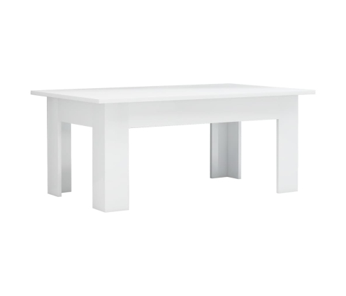 vidaXL Mesa de centro madera contrachapada blanco brillo 100x60x42 cm