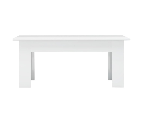 vidaXL Mesa de centro madera contrachapada blanco brillo 100x60x42 cm