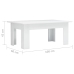 vidaXL Mesa de centro madera contrachapada blanco brillo 100x60x42 cm