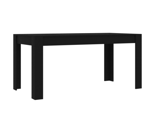 vidaXL Mesa de comedor de madera de ingeniería negra 160x80x76 cm