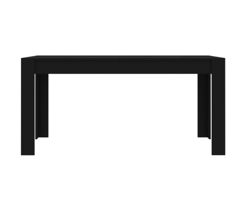 vidaXL Mesa de comedor de madera de ingeniería negra 160x80x76 cm