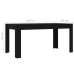 vidaXL Mesa de comedor de madera de ingeniería negra 160x80x76 cm